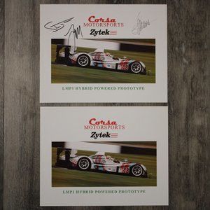 2008 Corsa Motorsports Zytek LMP1 Hybrid Team Hero Cards ALMS IMSA Signed